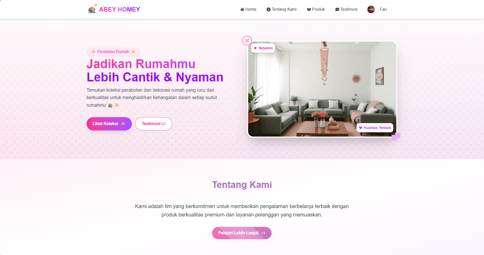 Abey Homey Website